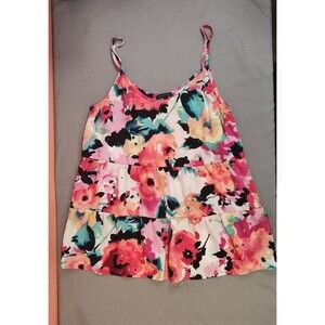 Women's Staccato Floral Tank Top Medium Multicolor